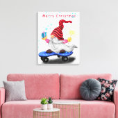 Toile Canvas de Noël Imprimer Patinage Gnome avec cadeau (Insitu(Salon))