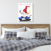 Toile Canvas de Noël Imprimer Patinage Gnome avec cadeau (Insitu(Chambre))
