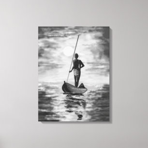 Toile Canvas de pêcheur couché de soleil Imprimer Peintu