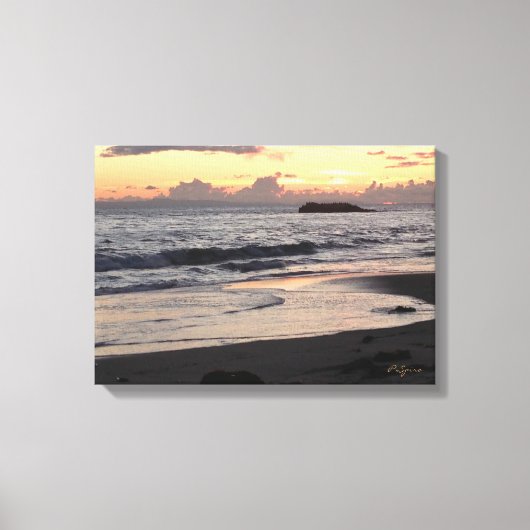 Toile Canvas de plage du coucher de soleil (Recto)