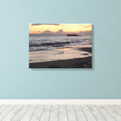 Toile Canvas de plage du coucher de soleil (Insitu (Plancher de Bois))