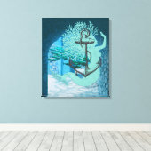 Toile Canvas De Sirène Et D'Ancre (Insitu (Plancher de Bois))