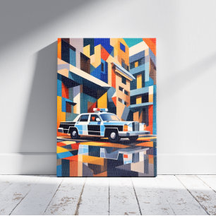 Toile Canvas de voiture de police Imprimer