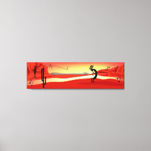 Toile Canvas du désert du coucher de soleil Kokopelli Im