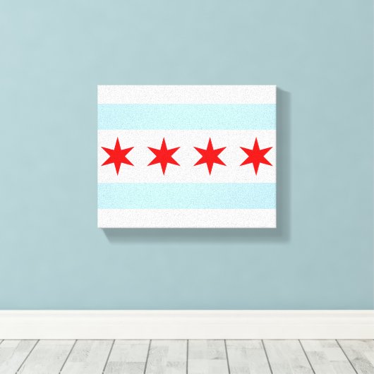 Toile Canvas du drapeau de Chicago (Insitu (Plancher de Bois))