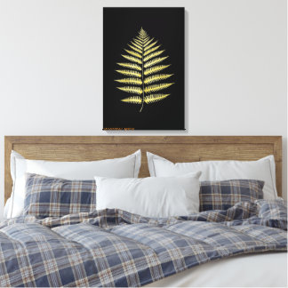 Toile Canvas Elegant Gold Fern Leaf Botanical Decor