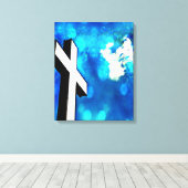 Toile Canvas enveloppé bleu Saint Croix (Insitu (Plancher de Bois))