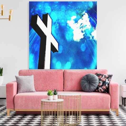 Toile Canvas enveloppé bleu Saint Croix (Insitu(Salon))