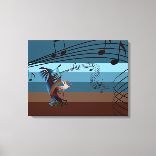 Toile Canvas enveloppé de musique Kokopelli du sud-ouest (Recto)