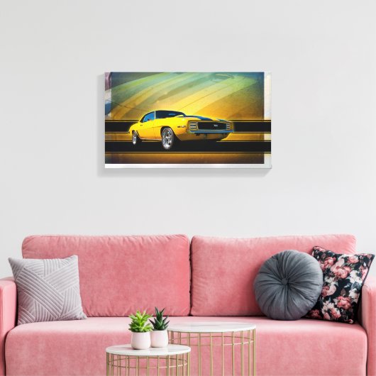 Toile Canvas enveloppée Camaro SS 1969 (Insitu(Salon))