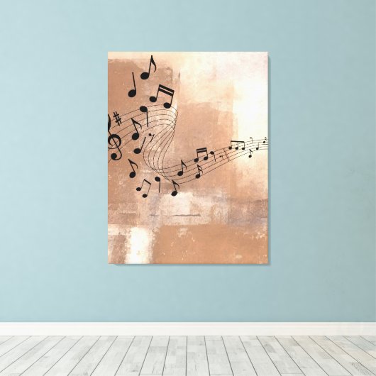 Toile Canvas étiré Notes musicales Abstraites (Insitu (Plancher de Bois))
