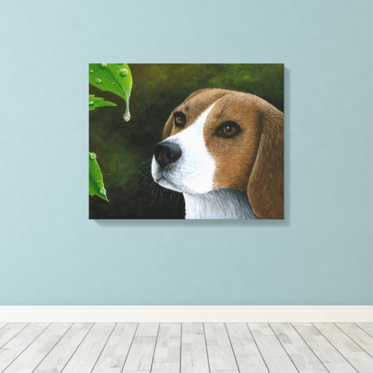 Toile Canvas étirés Beagle Dog 116 (Insitu (Plancher de Bois))