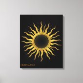 Toile Canvas Golden Solar Eclipse Celestial Wall Art (Recto)