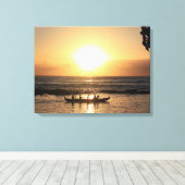 Toile Canvas Hawaii Sunset 3 pièces Imprimer (Insitu (Plancher de Bois))
