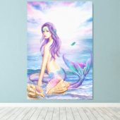 Toile Canvas Imprimer bleu sirène (Insitu (Plancher de Bois))