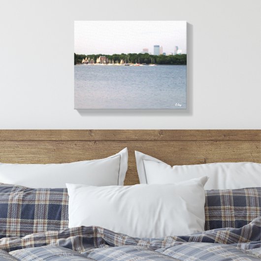 Toile CANVAS : Lake Harriet Parkway & Mpls, Skyline, MN_ (Insitu(Chambre))