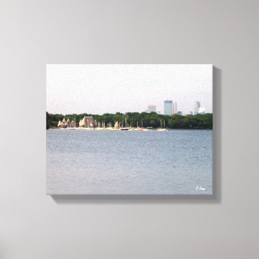 Toile CANVAS : Lake Harriet Parkway & Mpls, Skyline, MN_ (Recto)