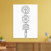 Toile Canvas Maroc imprimé tribal Berbère 2 (Insitu(Salon))