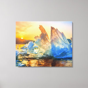 Toile Canvas Murale Art-Sunrise Chunks de glace