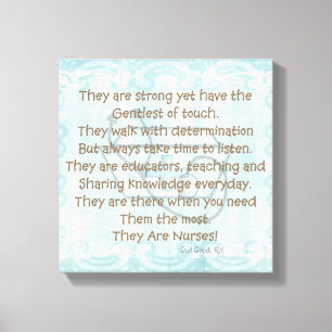 Toile Canvas Nurse Poem Mur Art "Ce Sont Des Infirmières