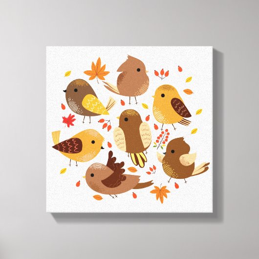 Toile Canvas Oiseaux d'automne (Recto)