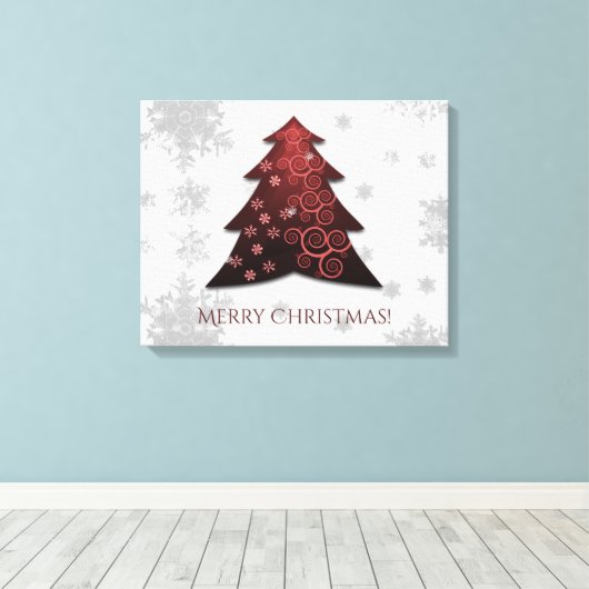 Toile Canvas Red Festif Christmas Tree Imprimer (Insitu (Plancher de Bois))