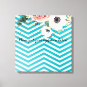 Toile Canvas Signature 20"x20" Rose géométrique Chevron (Recto)