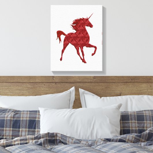 Toile Canvas Unicorne magique rouge Imprimer (Insitu(Chambre))