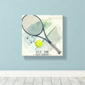Toile Canvas Wall Art - Champion de Tennis | gras et élé (Insitu (Plancher de Bois))