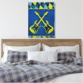 Toile Canvas Wrapped Jr. Rock n'Roll / cross-guitares (Insitu(Chambre))