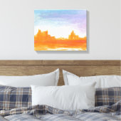 Toile Canyon Paysage Orange bleu peinture Abstraite art (Insitu(Chambre))