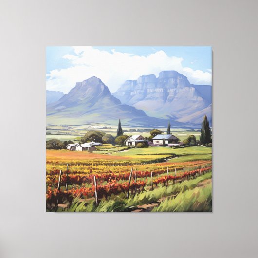 Toile Cap Winelands Boland Paysage Scène Afrique du Sud (Recto)