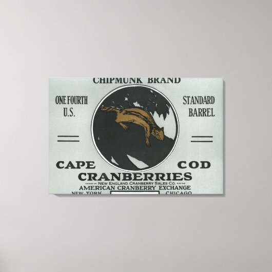 Toile Cape Cod Chipmunk Marque Cranberry Étiquette (Recto)