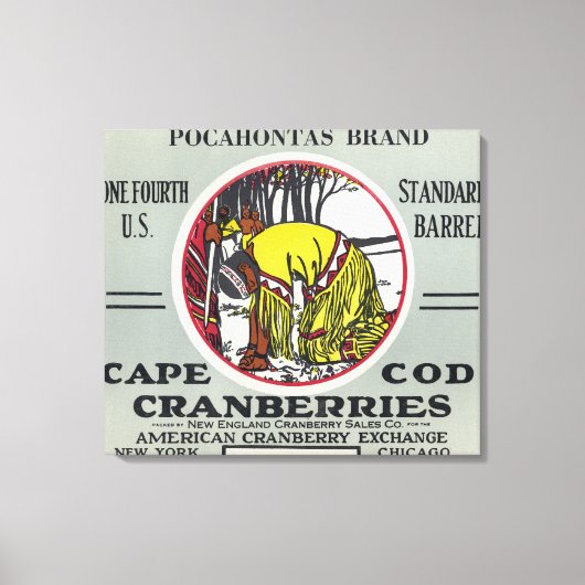 Toile Cape Cod Pocahontas Brand Cranberry Étiquette (Recto)