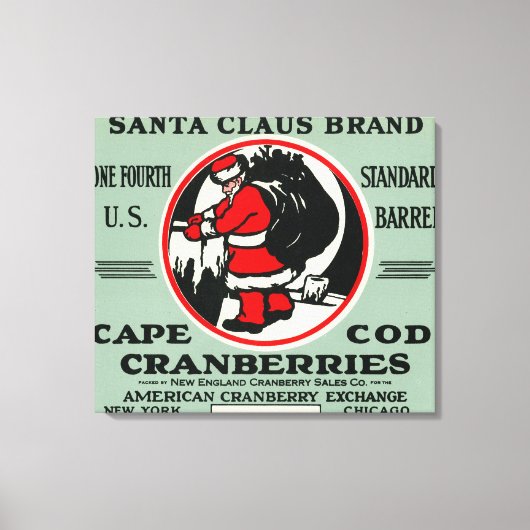 Toile Cape Cod Santa Claus Marque Cranberry Étiquette (Recto)