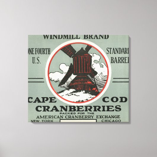 Toile Cape Cod Windmill Marque Cranberry Étiquette (Recto)