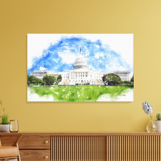 Toile Capitol américain à Washington DC Pastel Draw (Insitu(Salon))