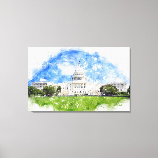 Toile Capitol américain à Washington DC Pastel Draw (Recto)
