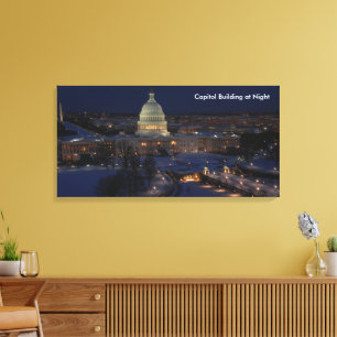 Toile Capitole américain la nuit