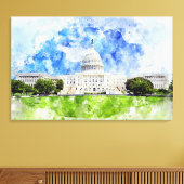 Toile Capitole des États-Unis à Washington DC Aquarelle