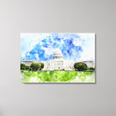 Toile Capitole des États-Unis à Washington DC Aquarelle (Recto)