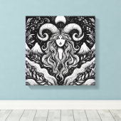 Toile Capricorn Goddess Etching Canvas Wall Art (Insitu (Plancher de Bois))
