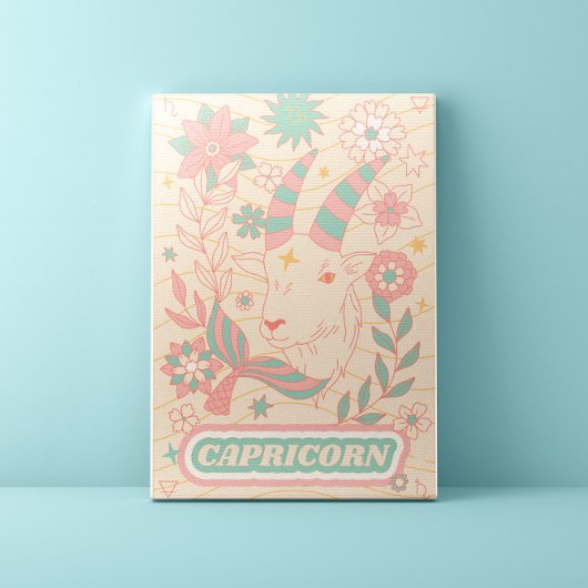 Toile Capricorne Céleste Zodiac Pastel Dreams Mur Arts