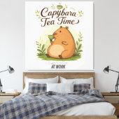 Toile Capybara à l'heure du thé | Capybara mignon buvant (Insitu(Chambre))