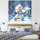 Toile Capybara Ice Archer - Fantasy Pixel Art (Insitu(Chambre))