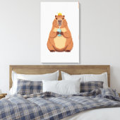 Toile Capybara King Canvas, Cute Animal Wall Art for Kid (Insitu(Chambre))