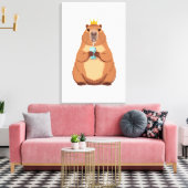 Toile Capybara King Canvas, Cute Animal Wall Art for Kid (Insitu(Salon))