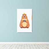 Toile Capybara King Canvas, Cute Animal Wall Art for Kid (Insitu (Plancher de Bois))