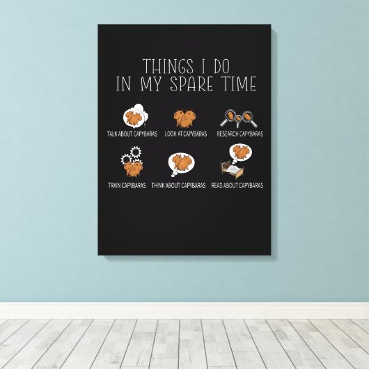 Toile Capybara Lover Art Kids Funny Capybara (Insitu (Plancher de Bois))