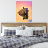 Toile Capybara Se baigner dans le lac (Insitu(Chambre))